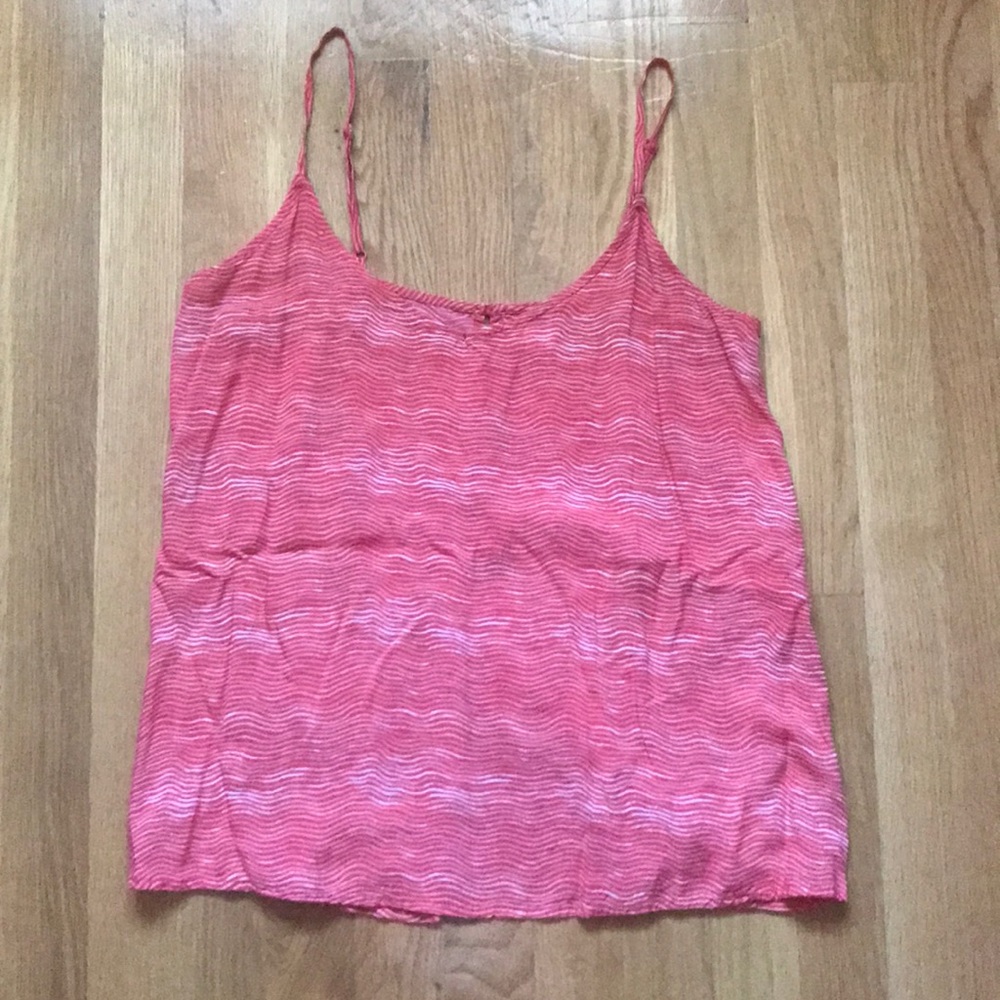 Spaghetti Strap Wavy Stripped Print Tank - Size M